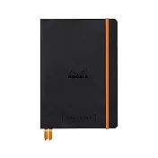 【Rhodia｜GoalBook】A5_象牙色5x5方格_精裝軟皮封面_黑色