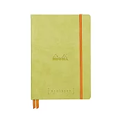【Rhodia｜GoalBook】A5_象牙色5x5方格_精裝軟皮封面_茴香綠