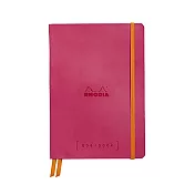 【Rhodia｜GoalBook】A5_象牙色5x5方格_精裝軟皮封面_莓果色
