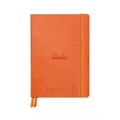 【Rhodia｜GoalBook】A5_象牙色5x5方格_精裝軟皮封面_甜橙色