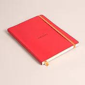 【Rhodia｜Softcover】A5_象牙色橫線_精裝軟皮束帶_罌粟紅色