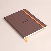 【Rhodia｜Softcover】A5_象牙色點格_精裝軟皮束帶巧克力色