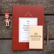 限定獨家[W2Design]進擊的學習養成組B5磚紅筆記本+淺黃單字本