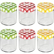 《TESCOMA》格紋玻璃密封罐6入(200ml)