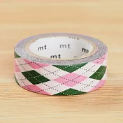 【日本mt和紙膠帶】1P系列 ‧粉綠菱紋