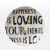 【日本YAMAKA】史努比黑白陶瓷平盤14cm ‧詩句