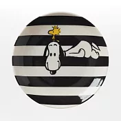 【日本YAMAKA】史努比黑白陶瓷平盤14cm ‧條紋