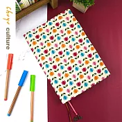 珠友 A5/25K 台灣花布可調式棉麻布多功能書衣/書皮/書套(01~12)09.鬱金香/白