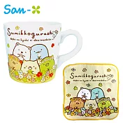 【日本正版授權】角落生物 陶瓷 馬克杯 小方巾 225ml 咖啡杯 角落小夥伴 San-X -花圈款