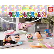 【日本正版授權】全套6款 蠟筆小新 充電線公仔 P2 扭蛋/轉蛋 保護套/咬線器 野原新之助 446378