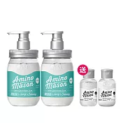 Amino Mason 胺基酸植物保濕沐浴乳２入組（另贈洗潤髮80ml）