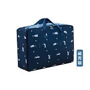 【E.dot】防潑水牛津布衣物棉被收納袋 藏青貓(特大號)