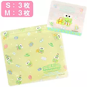 Sanrio 透明扁平夾鏈袋組 6入 密封袋 大眼蛙 旅行綠白