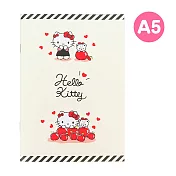 Sanrio A5 日本製平裝橫條筆記本 HELLO KITTY 蘋果米