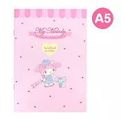 Sanrio A5 日本製平裝橫條筆記本 美樂蒂 空姐粉