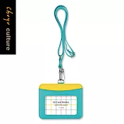 珠友 可調式雙層證件套繩組(橫式)/識別證套/工作證套/票卡夾/萬用票夾/卡套-拼色02青