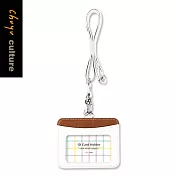 珠友 可調式雙層證件套繩組(橫式)/識別證套/工作證套/票卡夾/萬用票夾/卡套-拼色04白