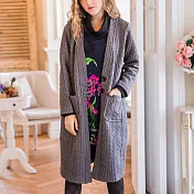 【DeMyrex】魅力層次厚磅棉感緹花長外套105713F灰