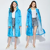 【KISSDIAMOND】二代升級輕薄好收納防潑水晴雨兩穿風衣外套(KD-203+)L天藍