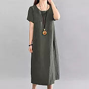 【A.Cheter】古趣遊花田自在棉麻寬鬆洋裝#106641M綠