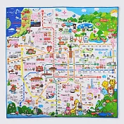 【MILU】地圖手帕 >> 台北吃喝玩樂款 台北捷運環狀線 精梳純棉 台灣製 台灣特色 文創商品