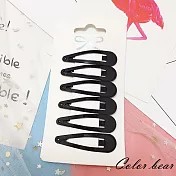 【卡樂熊】基本簡約款6入組造型髮夾(四色)-黑色款