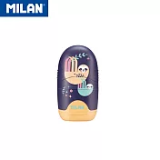 MILAN太空膠囊橡皮擦+削筆器_樹懶抱抱-海軍藍