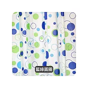 【E.dot】PEVA防霉防水浴簾(附掛環) 藍綠圓圈