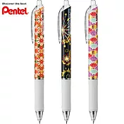 (3支1包)PENTEL FEEL限量輕油性原子筆-手染友禪0.5 麻葉+煙火+菊青海波