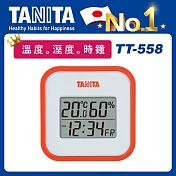 tanita 三合一電子溫濕度計tt-558【溫度。溼度。時鐘 】橘色