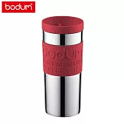 【Bodum】雙層不鏽鋼平口隨行杯350cc紅色