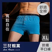 【SunFlower三花】三花5片式針織平口褲.男內褲.四角褲_XL天空藍