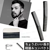 薄型專業剪髮梳 雙齒防靜電扁梳 粗密造型梳 沙龍理髮梳2入 Kiret黑色