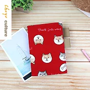 珠友 A6/50K 花布雙筆插書衣/書套/書皮06柴犬食堂