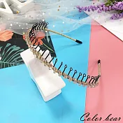 【卡樂熊】韓版水鑽繞線串珠造型髮箍(兩色)-金色