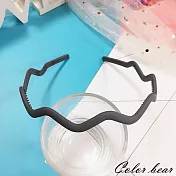 【卡樂熊】基本磨砂素色簡約波浪造型髮箍(三色)-灰色