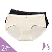 【K’s凱恩絲】專利親膚超薄有氧蠶絲內褲-2件組2XL(黑、膚色各一件)