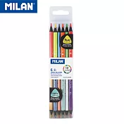 MILAN 雙筆頭色鉛筆_金屬色_螢光色_6入12色