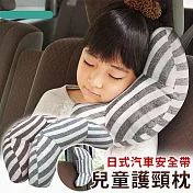 【EZlife】日式汽車安全帶兒童護頸枕-棕色條紋