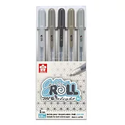 【SAKURA】月光晶彩筆- 灰階色5支入