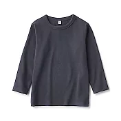 [MUJI無印良品]幼兒有機棉起毛針織圓領長袖T恤80墨灰
