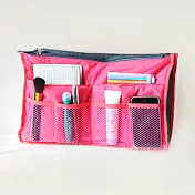 E.City_手提式雙拉鍊收納包媽咪包多用包玫紅