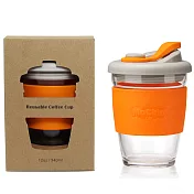 PinUpin 摩西環保防漏隔熱玻璃隨手咖啡杯340ml（6色選）橙色