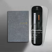 (博客來限定組合)【IWI】Takumi金標A6筆記本+Concision 簡約鋼珠筆(贈印章)-霧銀組合