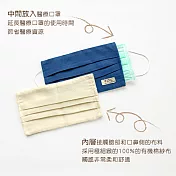 【藍天畫布】有機棉口罩套L靛青
