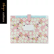 珠友 A4/13K 單扣花妍風琴夾/多層文件夾/6層(附名片袋)03粉