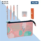 MILAN超人氣開學文具禮包_萬用袋組_蜜桃泡泡