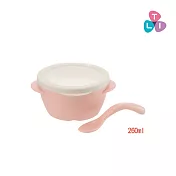 【日本Richell】TLI雙層可拆式不鏽鋼碗(附蓋)小_粉紅色