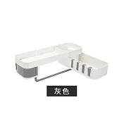 【Cap】二合一旋轉廚衛掛勾收納架 灰色