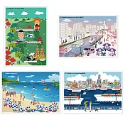 我愛臺灣明信片●高雄愛河＋高雄港+墾丁＋蓮池潭（4張組）
